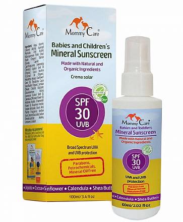 Натуральное солнцезащитное молочко Mommy Care Mineral Baby Sunscreen SPF30, от 0 мес. 